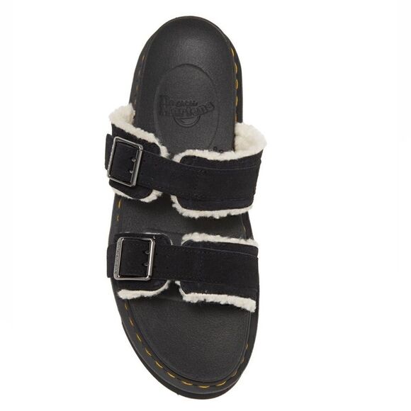 Dr. Martens Myles Faux Fur Platform Sandal (Unisex), Black, Size 13, NWT‎